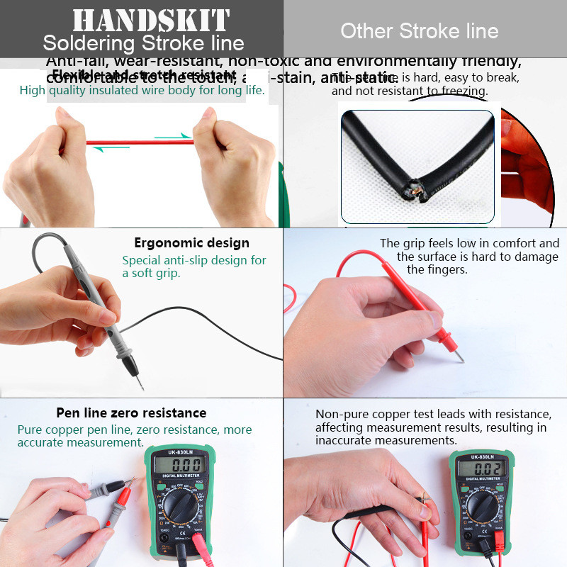 Handskit 830LN digital AC/DC ammeter voltmeter ohm tester