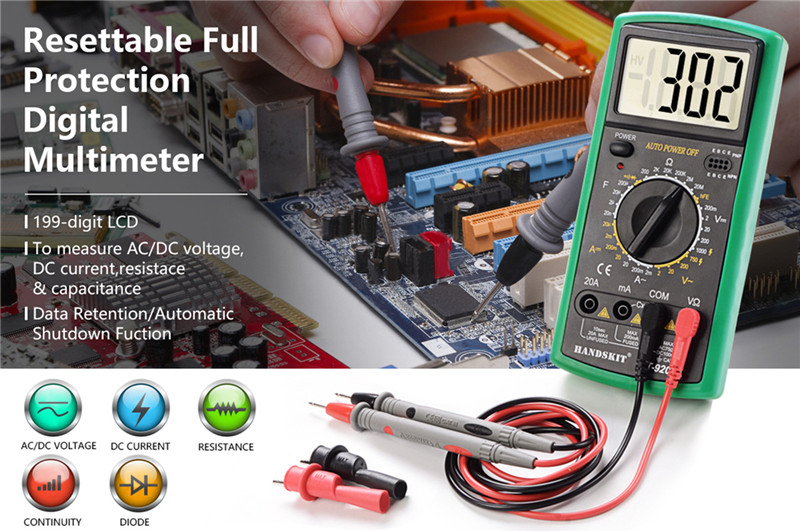 digital multimeter hd intelligent OHM NCV voltage meter