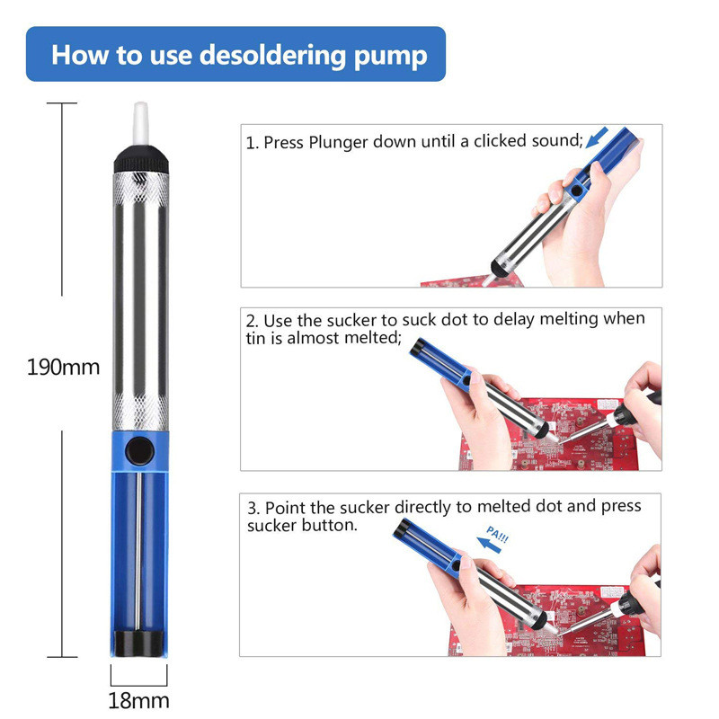 aluminum metal desoldering pump sucker tin soldering pen