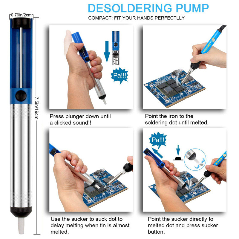 aluminum metal desoldering pump sucker tin soldering pen