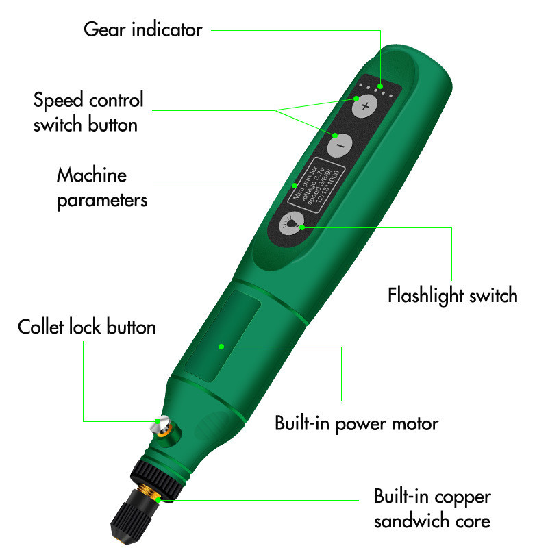 rechargeable mini grinder drill machine 5 speed tools kit