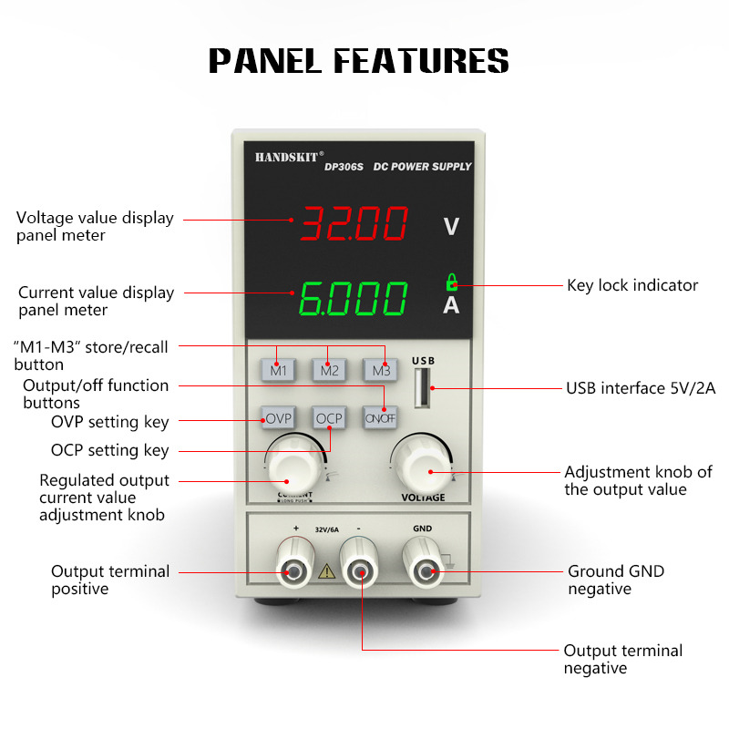 DC power supply precision voltage regulators 32V 6A