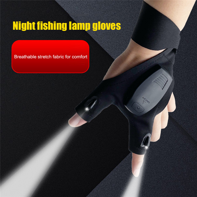 outdoor waterproof rechargeable LED flashlight gloves