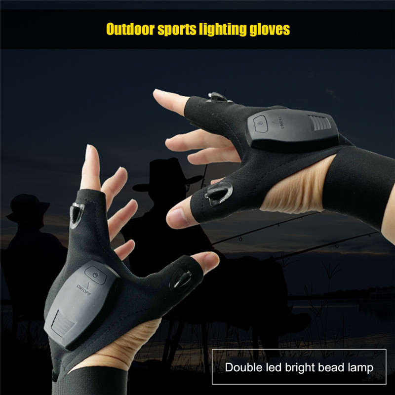 outdoor waterproof rechargeable LED flashlight gloves