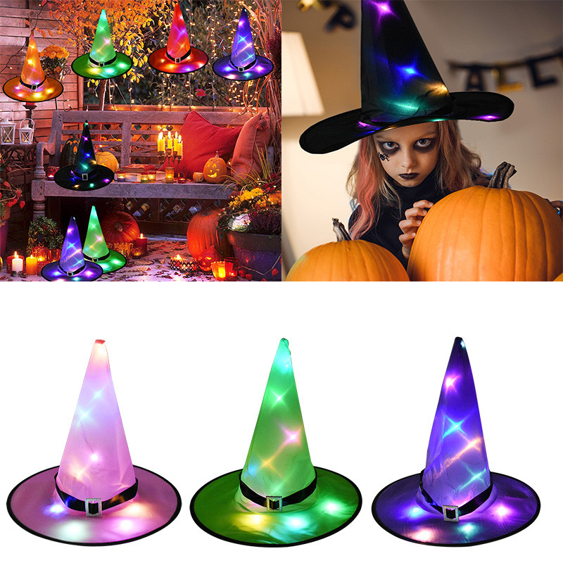 halloween LED glowing witch hat