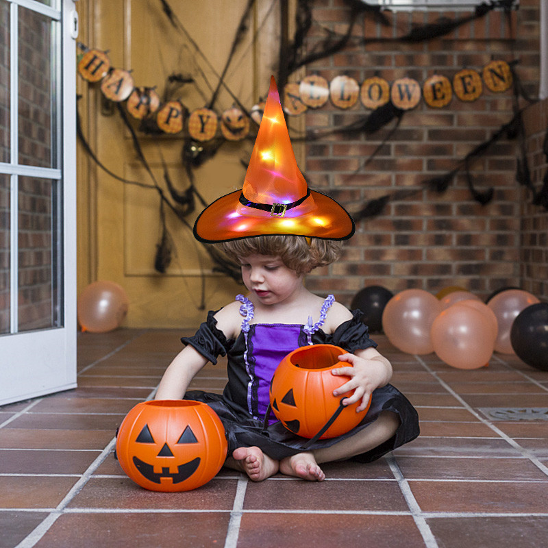 halloween LED glowing witch hat