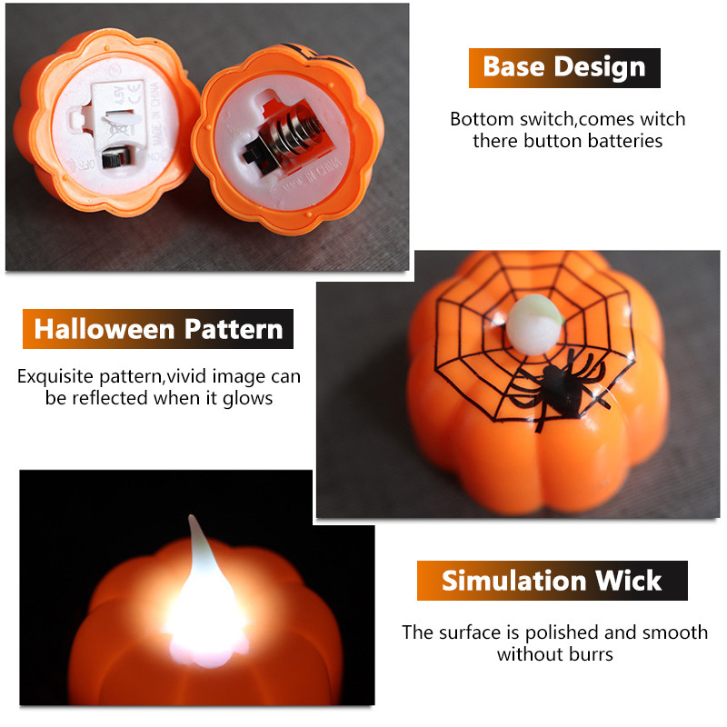 Halloween pumpkin spidery candles led lamps