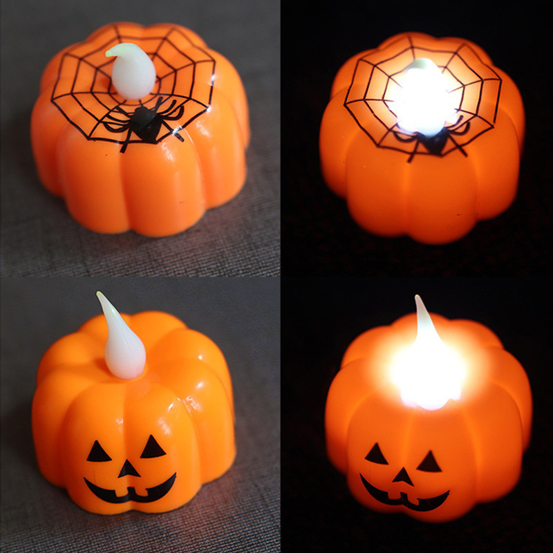 Halloween pumpkin spidery candles led lamps