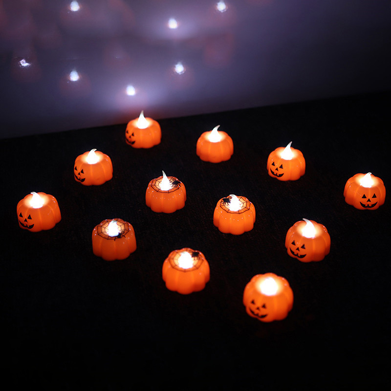 Halloween pumpkin spidery candles led lamps