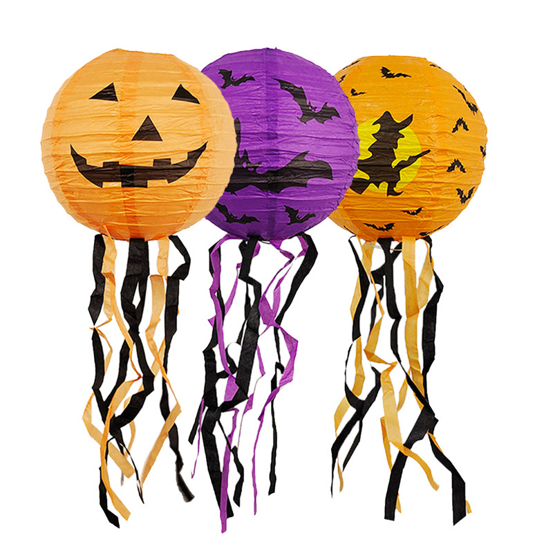 Halloween paper lanterns pumpkin ghost door decor