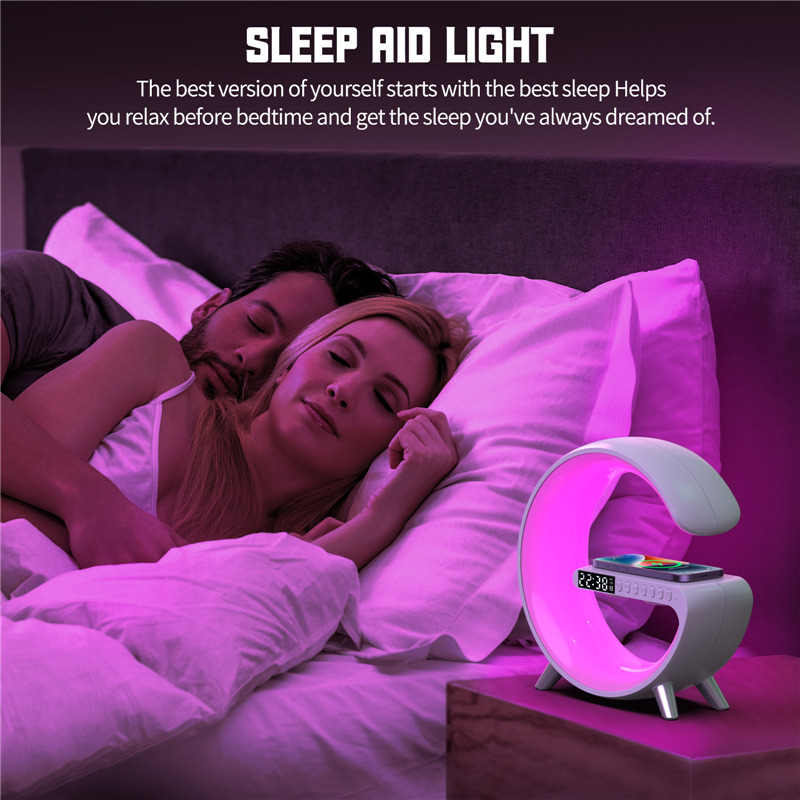 G smart night light wireless charger alarm clock bluetooth speaker