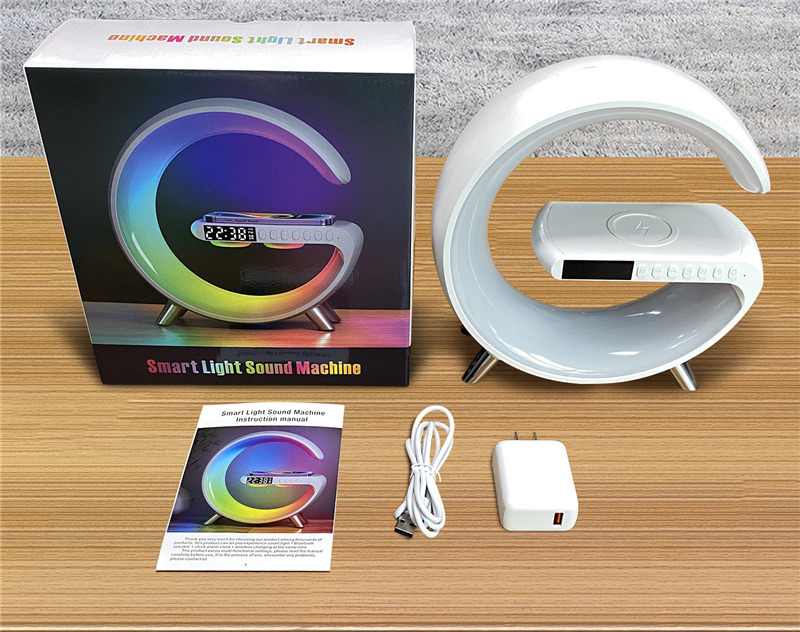 G smart night light wireless charger alarm clock bluetooth speaker