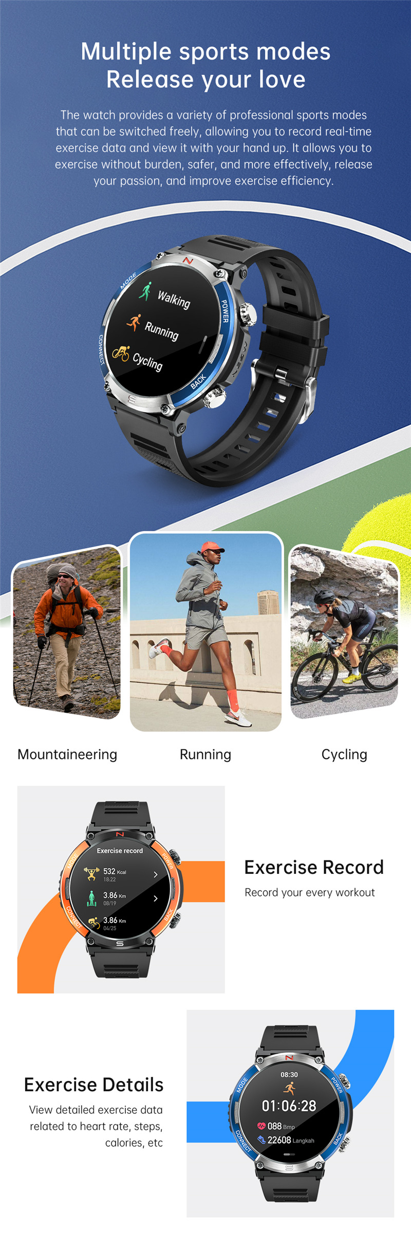 X11 health monitoring outdoor sport smart watch