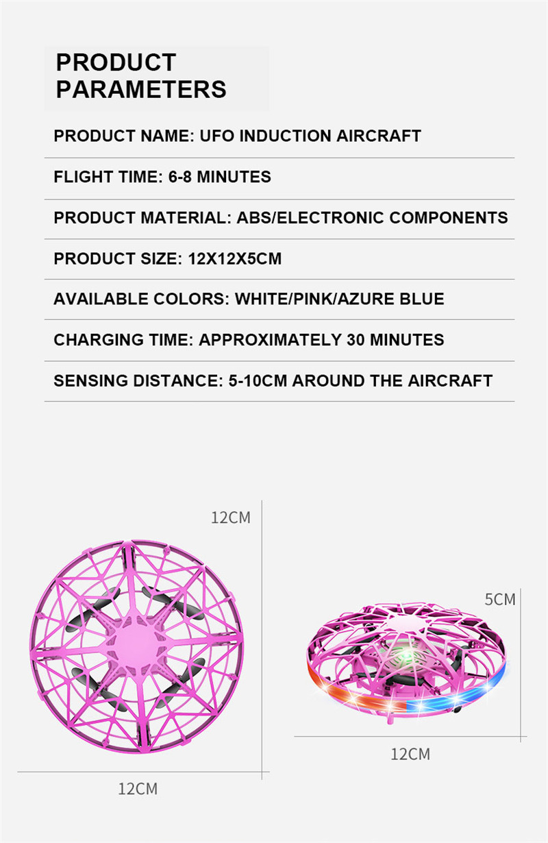 LED UFO ball flying spinner helicopter mini drone