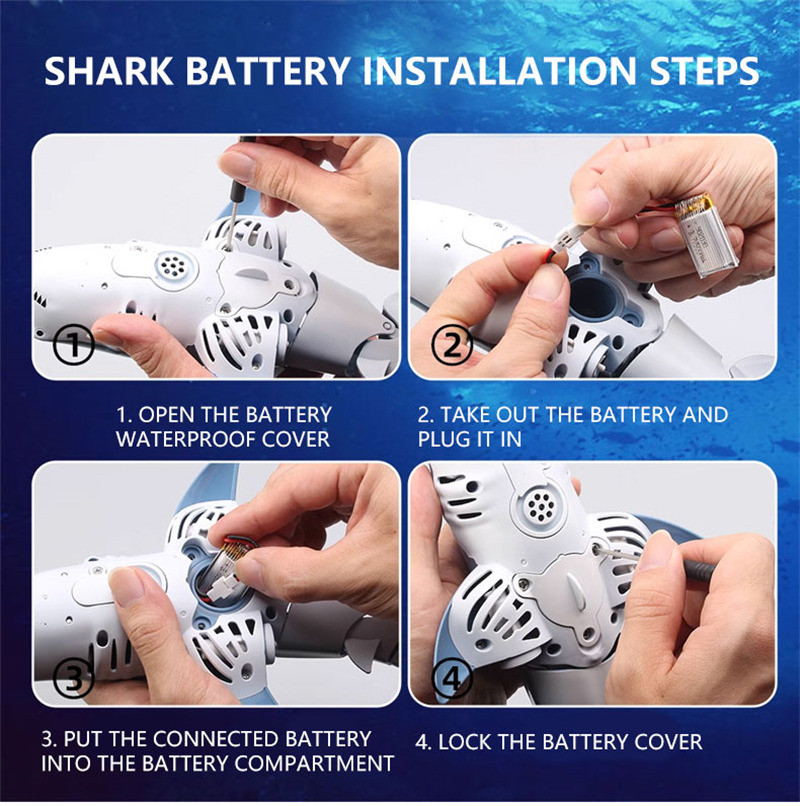 2.4G RC shark whale spray water remote controll toy