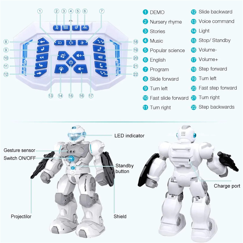 wireless remote control gesture sensing smart robot