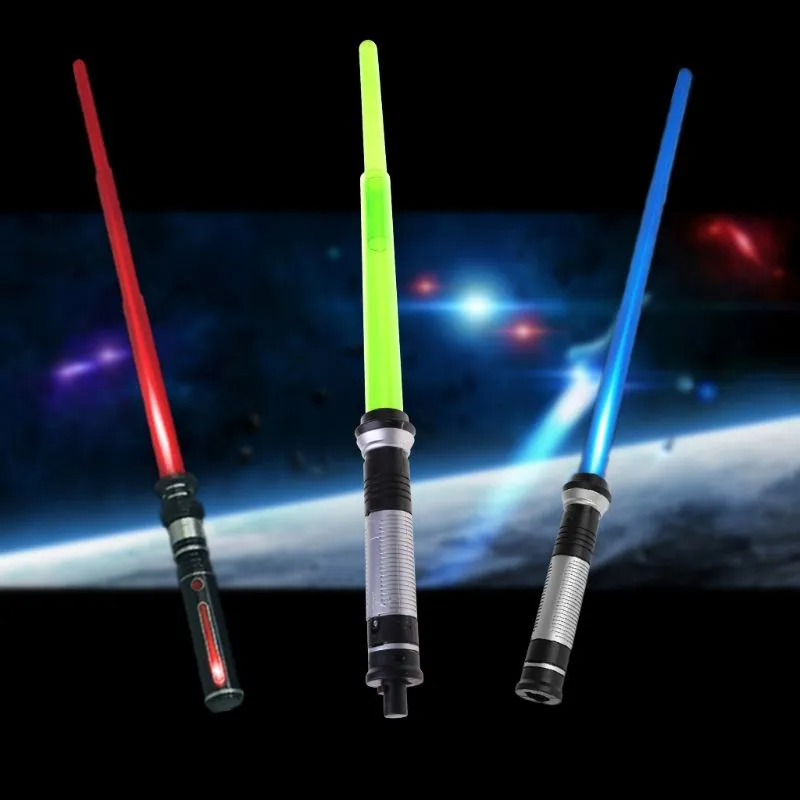 star wars lightsaber telescopic flashing sword toy