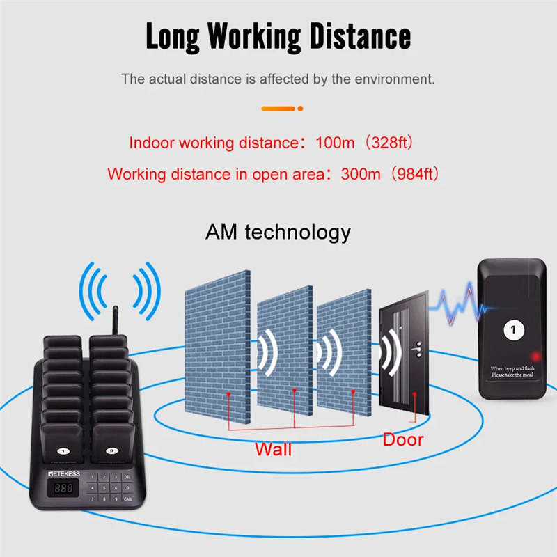 retekess TD157 wireless restaurant calling system buzzer coaster pager