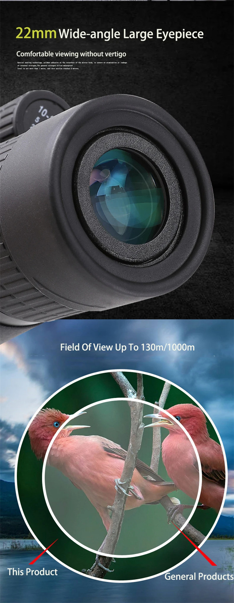 10-30x50 Zoom HD outdoor monocular telescope 