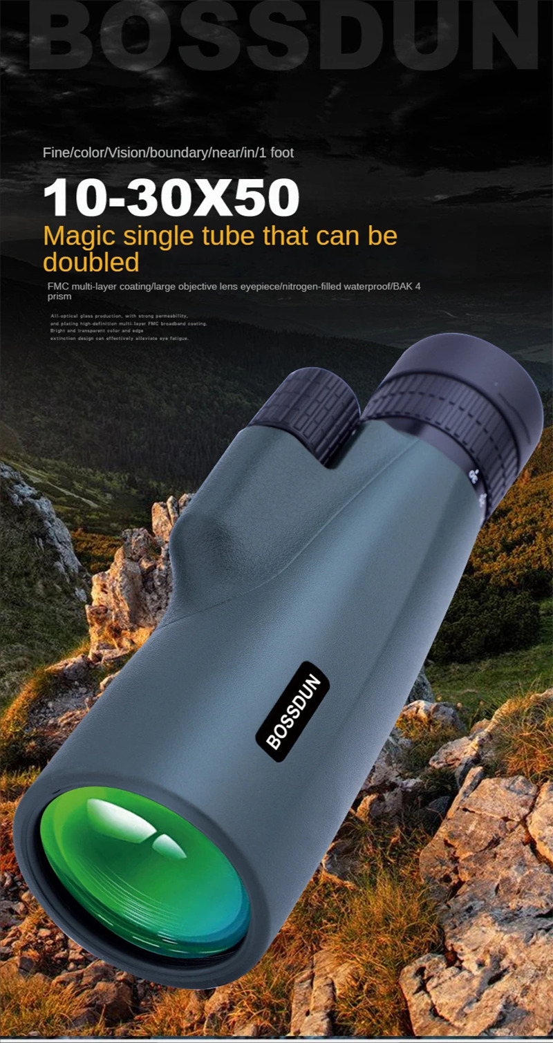 10-30×50 monocular BKA4 FCM long range telescope