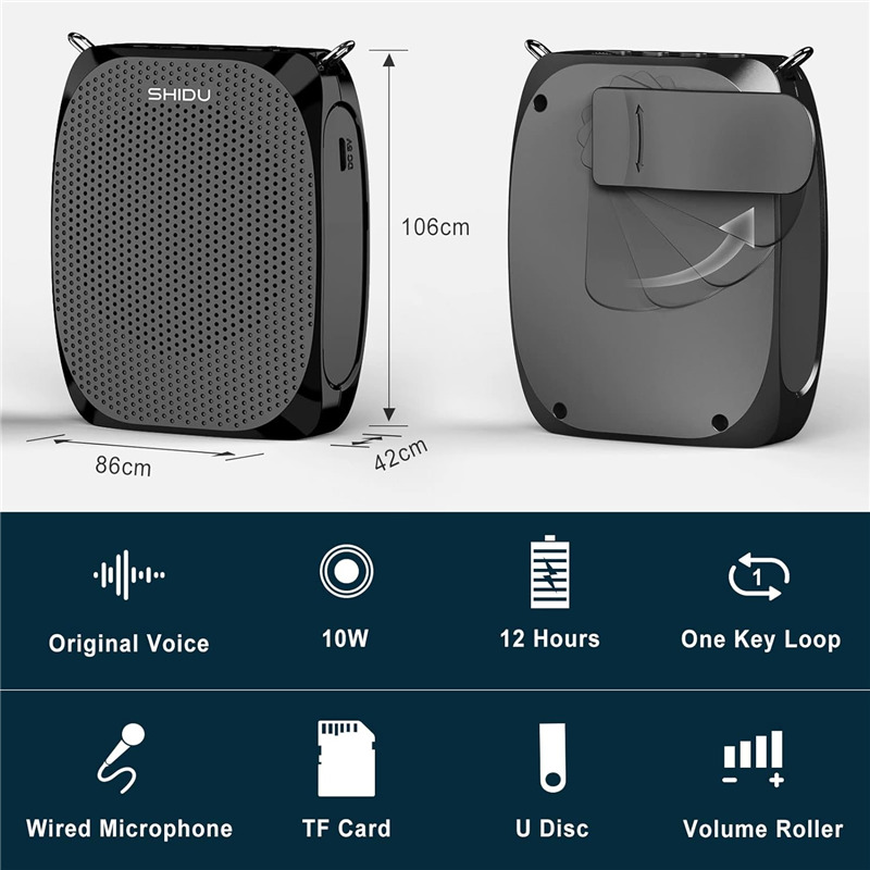 SHIDU S258 wired rechargeable voice amplifier