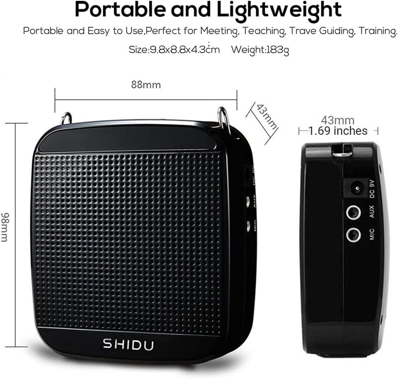 SHIDU S613 18W UHF wireless voice amplifier