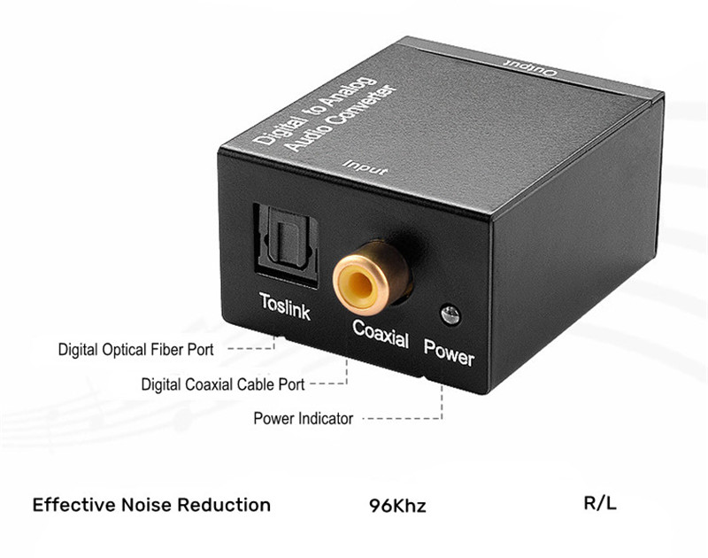 optical coaxial toslink digital to analog audio converter adapter