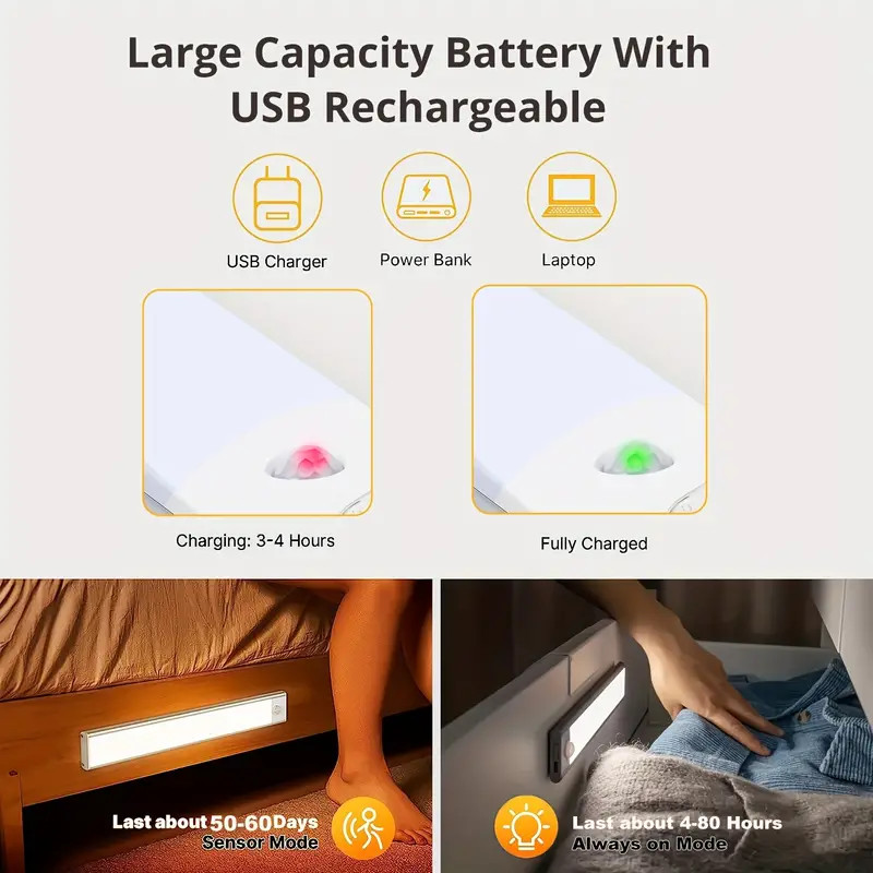 LED motion sensor cabinet night light