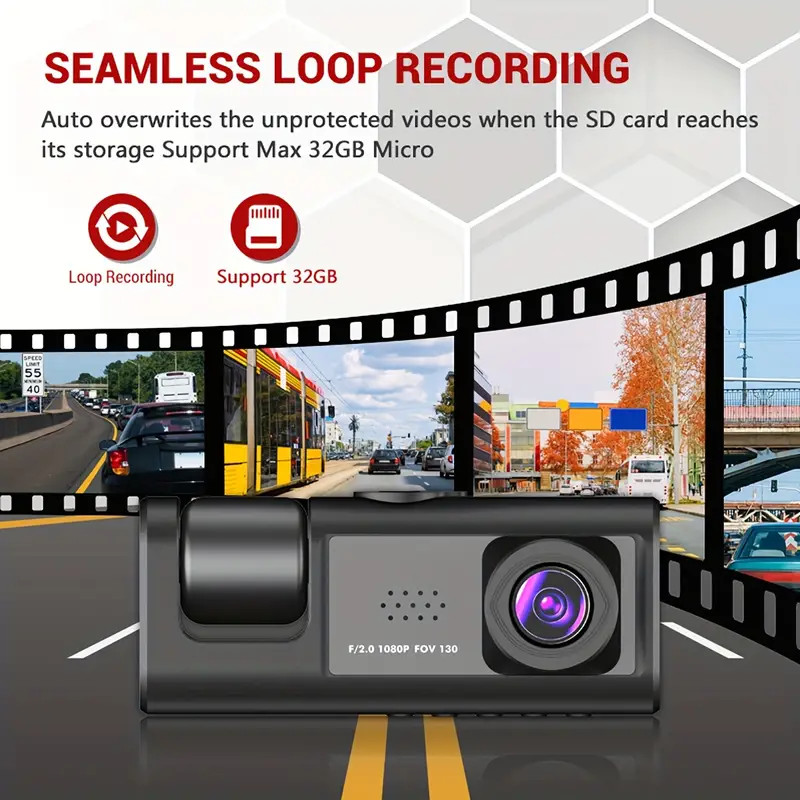 3inch 1080P dual camera dash cam