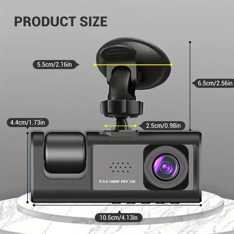 3inch 1080P dual camera dash cam