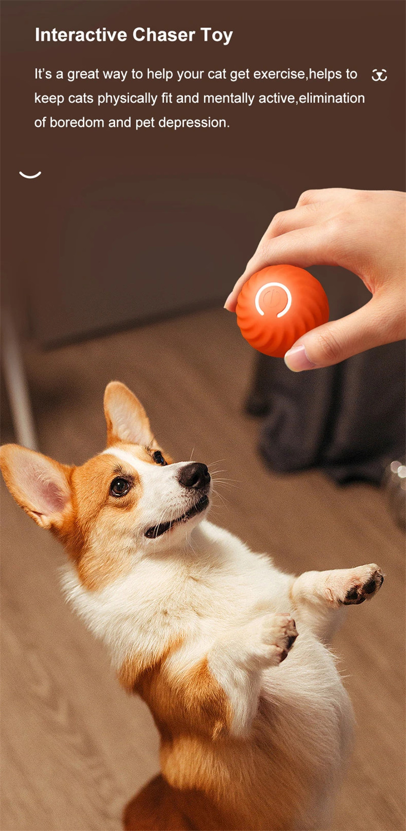 automatic moving bouncing rolling ball interactive pet dog toy