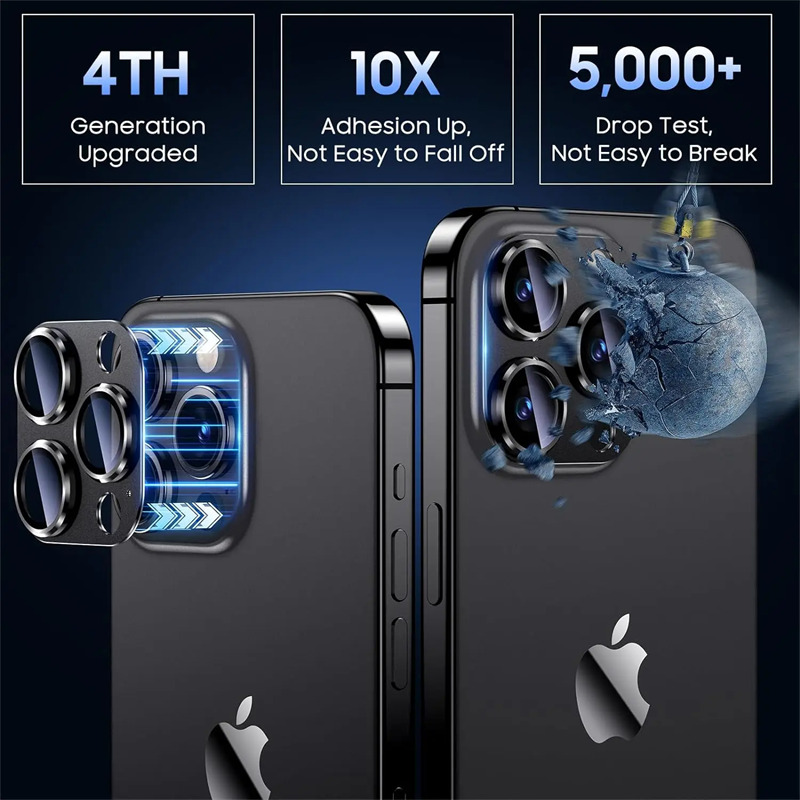 Metal Glass Camera Lens Screen Protector For iPhone