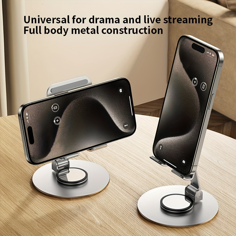 360 degree rotating foldable metal phone holder