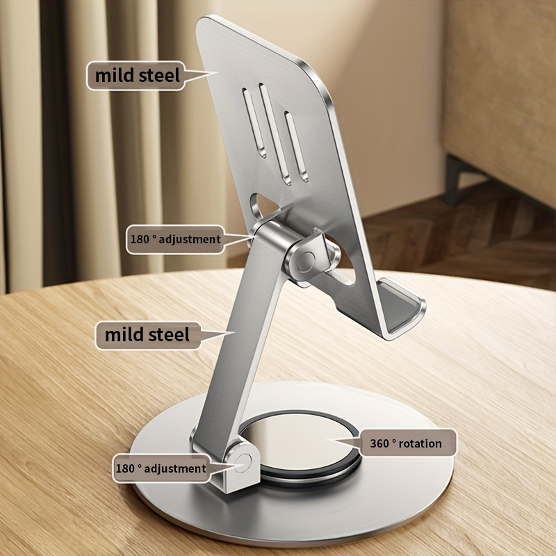 360 degree rotating foldable metal phone holder