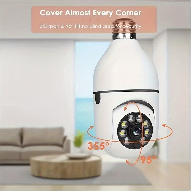 E27 light bulb home wifi security camera