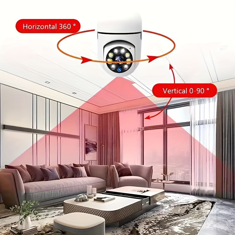 E27 light bulb home wifi security camera