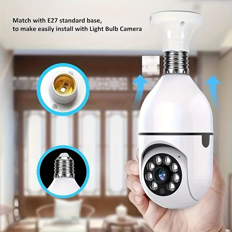 E27 light bulb home wifi security camera