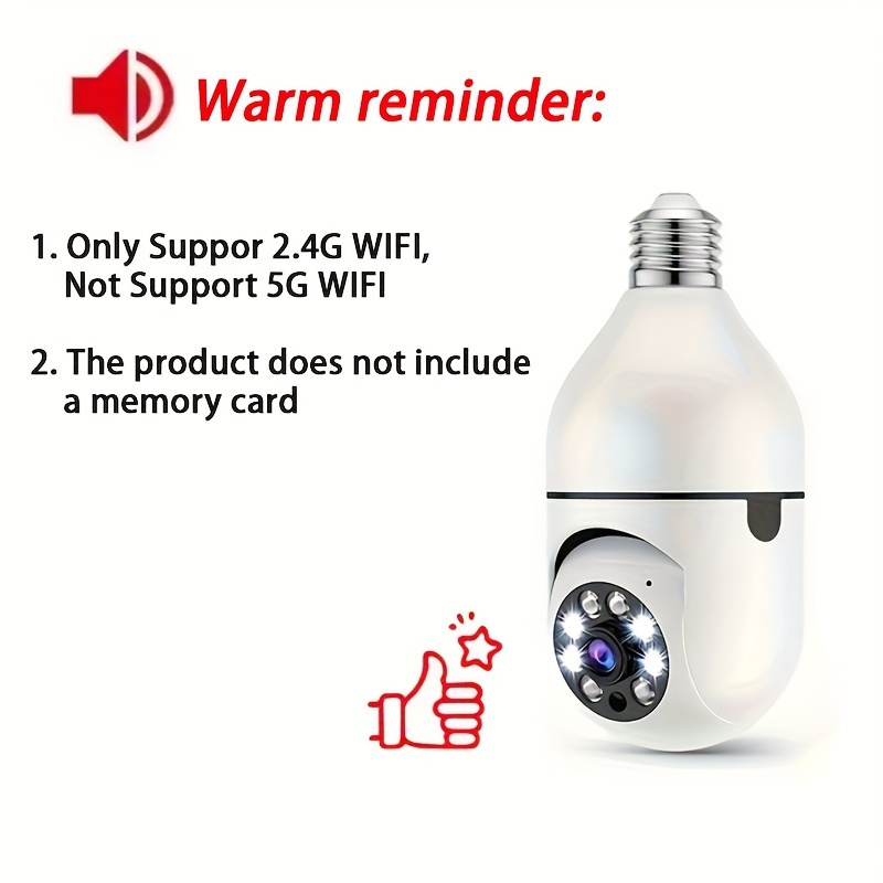 E27 light bulb home wifi security camera