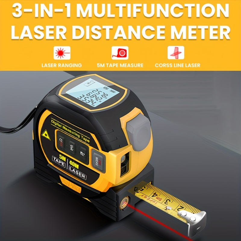 3 In 1 digital laser rangefinder distance meter measuring tape