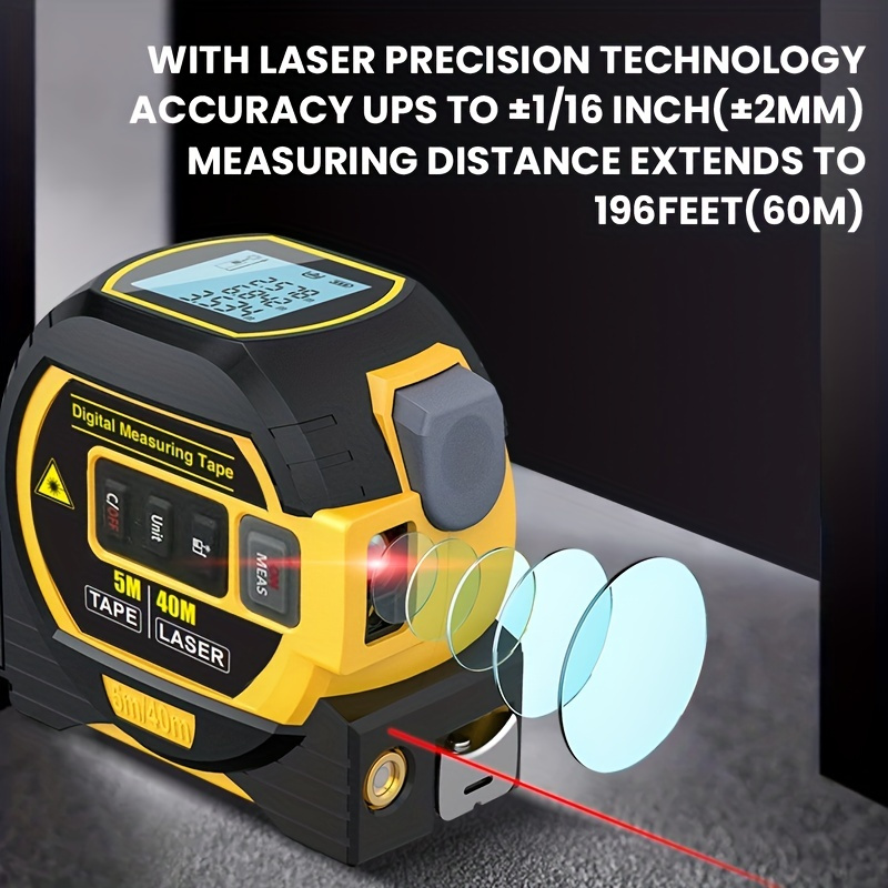 3 In 1 digital laser rangefinder distance meter measuring tape