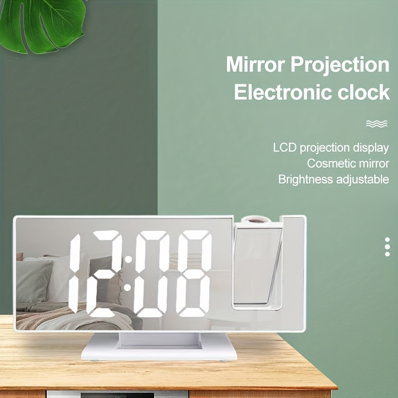 large 3D projection alarm led mirror clock