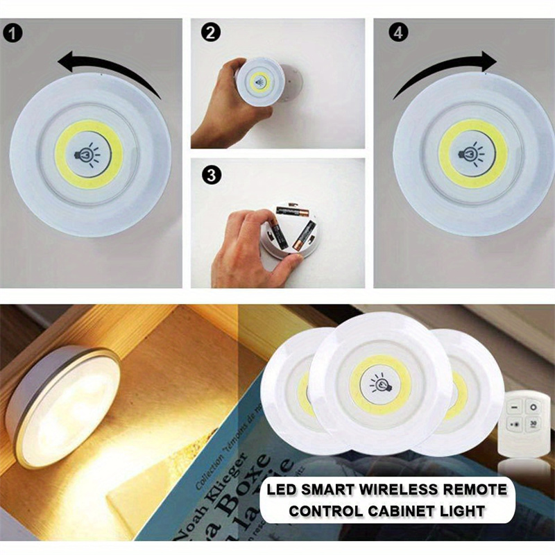 3pcs smart wireless LED cabinet lights cob night light