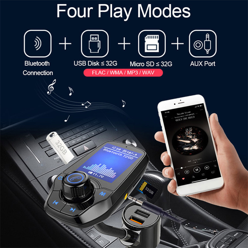 T26D car phone charger bluetooth music player FM radio