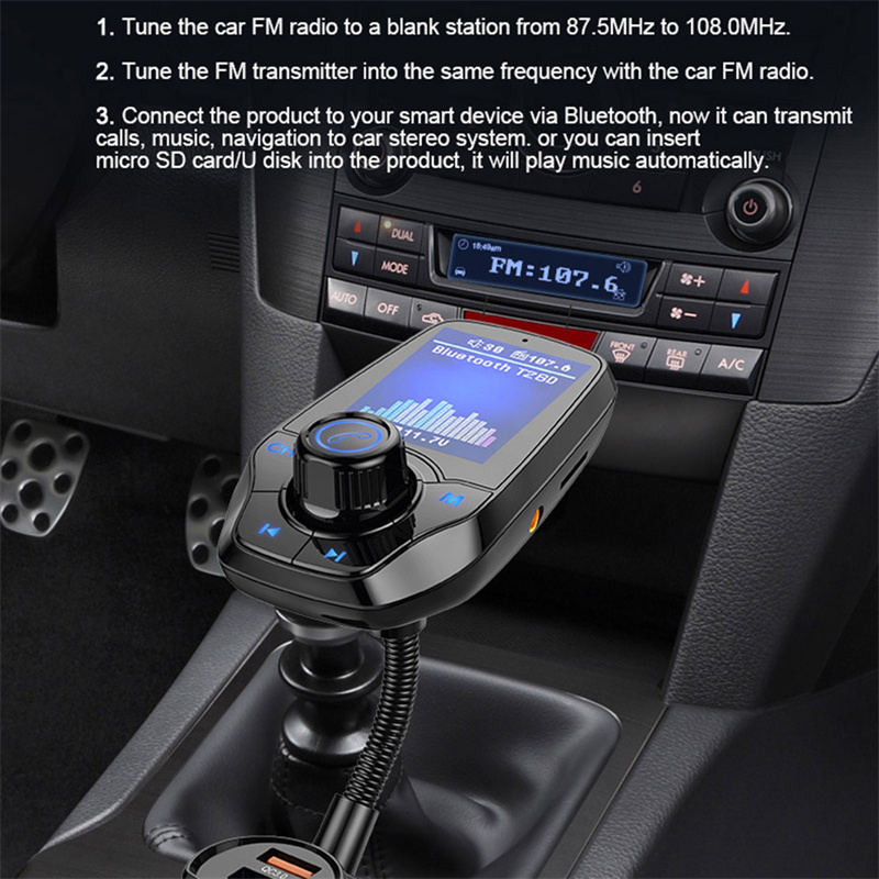 T26D car phone charger bluetooth music player FM radio