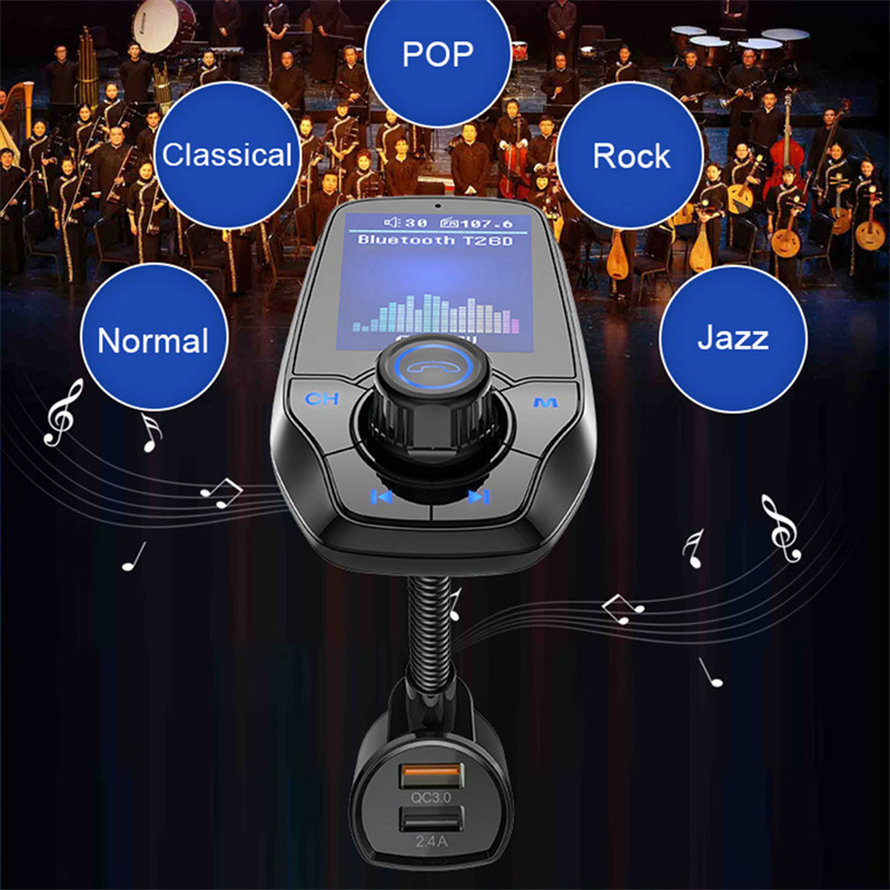 T26D car phone charger bluetooth music player FM radio