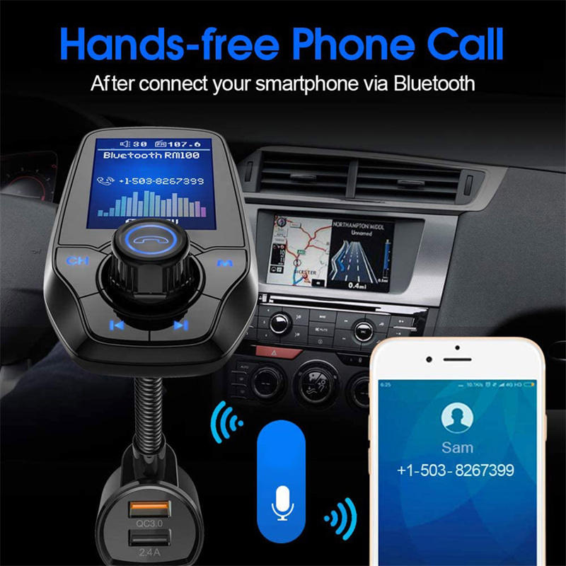 T26D car phone charger bluetooth music player FM radio