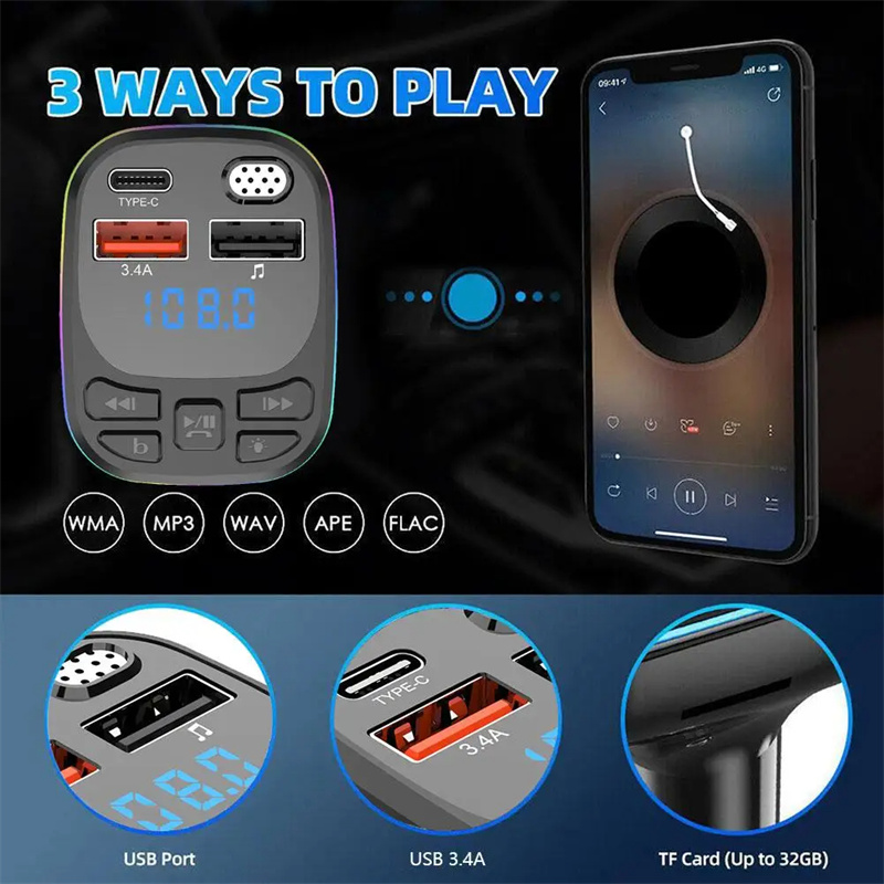 C11 car phone charger MP3 player FM transmitter