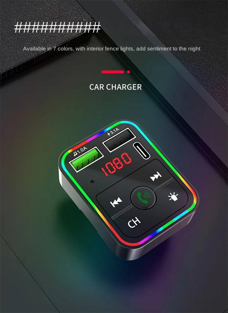F2 car mp3 player bluetooth fm transmitter phone charge