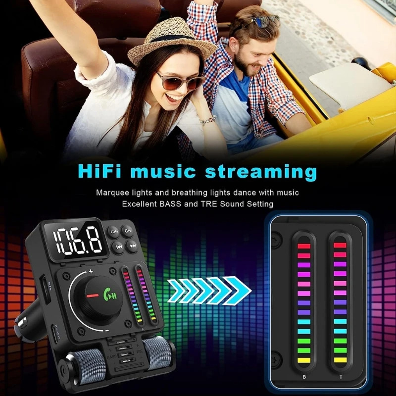 J91 car mp3 player bluetooth fm transmitter phone fast charge