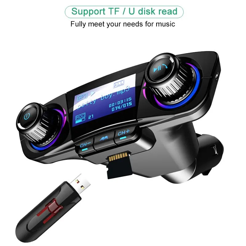 BC09 car fm transmitter bluetooth mp3 player dual usb charger